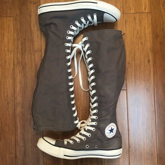 Converse Chuck Taylor Knee High Lace Up Shoes Gray - Picture 2 of 9